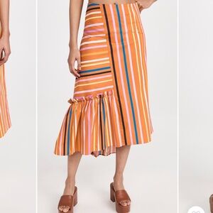 Brogger Heather Skirt In Multi Stripe Large